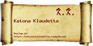 Katona Klaudetta névjegykártya